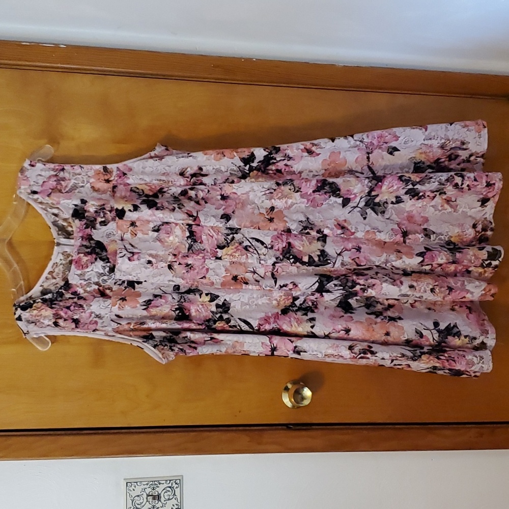 Lace Floral Midi Dress